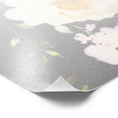 Waterverf Roze Gele Rozen, zwart wazig, Bruiloft Foto Afdruk (Hoek)