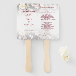 Waterverf Roze Gele Rozen, zwart wazig, Bruiloft Handwaaier