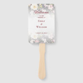 Waterverf Roze Gele Rozen, zwart wazig, Bruiloft Handwaaier (Voorkant)