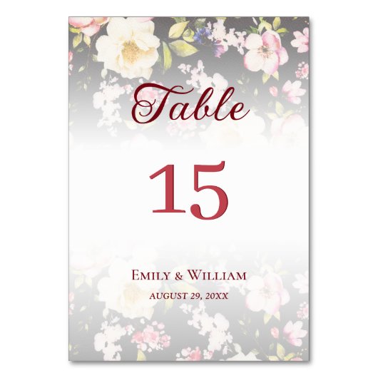 Waterverf Roze Gele Rozen, zwart wazig, Bruiloft Kaart (Voorkant)