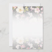 Waterverf Roze Gele Rozen, zwart wazig, Bruiloft Kaart (Achterkant)