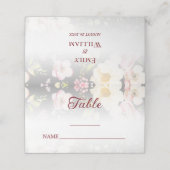 Waterverf Roze Gele Rozen, zwart wazig, Bruiloft Plaatskaartje (Buitenkant ongevouwen)