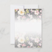 Waterverf Roze Gele Rozen, zwart wazig, Bruiloft RSVP Kaartje (Achterkant)