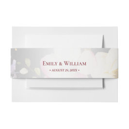 Waterverf Roze Gele Rozen, zwart wazig, Bruiloft Uitnodigingen Wikkel