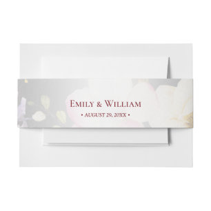 Waterverf Roze Gele Rozen, zwart wazig, Bruiloft Uitnodigingen Wikkel