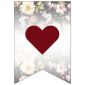 Waterverf Roze Gele Rozen, zwart wazig, Bruiloft Vlaggetjes (Eerste vlag)