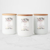 Waterverf Roze Gele Rozen, zwart wazig, Bruiloft Voedselcontainer Etiket (Flessen)