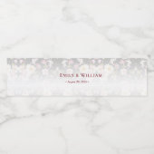 Waterverf Roze Gele Rozen, zwart wazig, Bruiloft Waterfles Etiket (Enkel label)