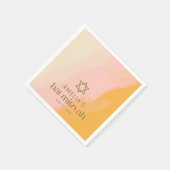 Waterverf Roze gele ster - Aangepaste tas Mitzvah Servet (Hoek)