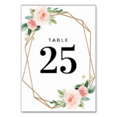 Waterverf roze geometrisch tabelnummer kaart (Achterkant)