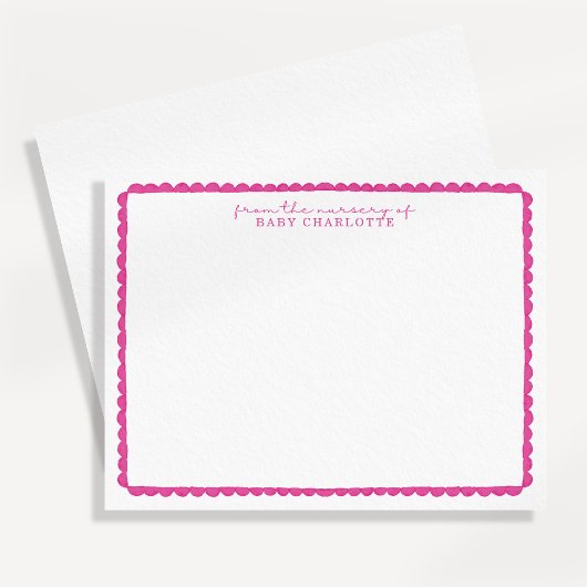 Waterverf Roze Gescallopte Kraam Briefkaart