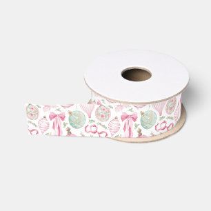 Waterverf Roze Geschenk Kerstmis Grosgrain Lint