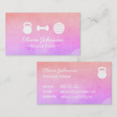 Waterverf roze gezondheidstoestand persoonlijke tr visitekaartje (Voorkant / Achterkant)