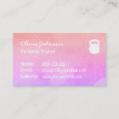 Waterverf roze gezondheidstoestand persoonlijke tr visitekaartje (Achterkant)