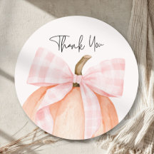 Waterverf Roze Gingham Strikende Pompoen Baby Show
