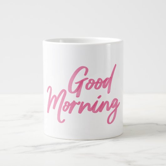 Waterverf roze "Goedemorgen" Klassieke Mok (Voorkant)