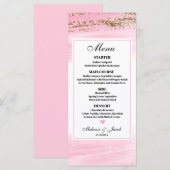 Waterverf Roze Gold 4x9 flat Menu Kaart (Voorkant / Achterkant)