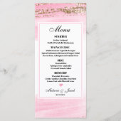 Waterverf Roze Gold 4x9 flat Menu Kaart (Voorkant)