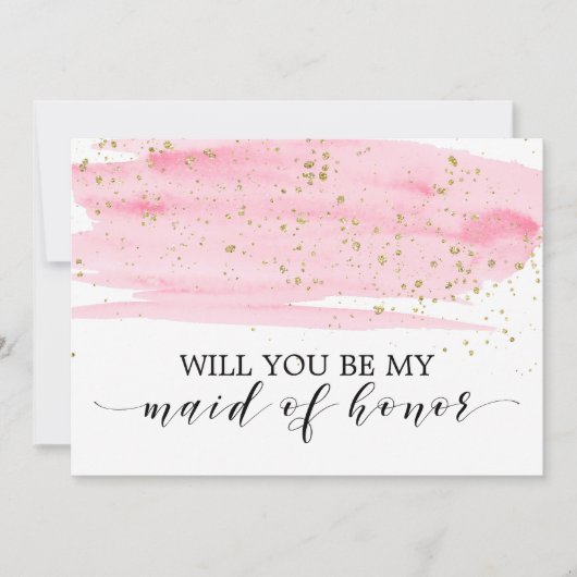 Waterverf Roze Gold zal je mijn eerbetoon zijn Kaart (Voorkant)
