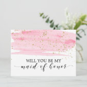 Waterverf Roze Gold zal je mijn eerbetoon zijn Kaart (Staand voorkant)