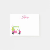 Waterverf Roze Golf Cart gepersonaliseerd Post-it® Notes (Voorkant)
