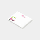 Waterverf Roze Golf Cart gepersonaliseerd Post-it® Notes (Schuin)