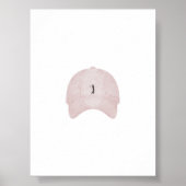 Waterverf  roze golf pet poster (Voorkant)