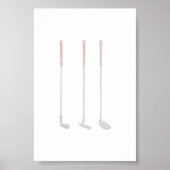 Waterverf Roze golfclub poster (Voorkant)