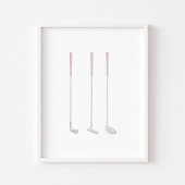 Waterverf Roze golfclub poster