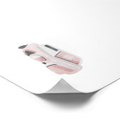 waterverf roze golfclub tas poster (Hoek)