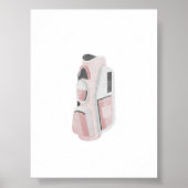 waterverf roze golfclub tas poster (Voorkant)