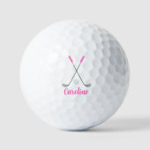 Waterverf roze golfclubs gepersonaliseerd golfballen (Voorkant)