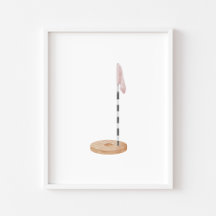 Waterverf roze golfgat poster