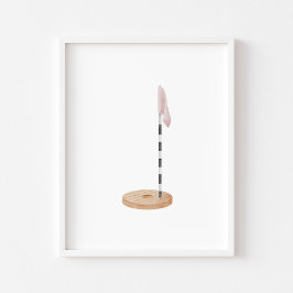 Waterverf roze golfgat poster