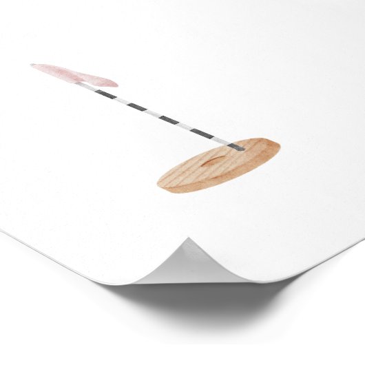 Waterverf roze golfgat poster (Hoek)