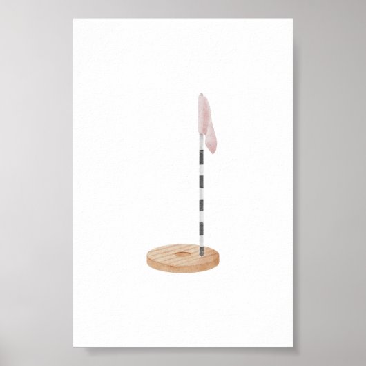 Waterverf roze golfgat poster (Voorkant)