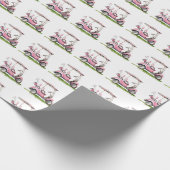 Waterverf roze golfkar cadeaupapier (Hoek)