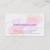 Waterverf Roze Goud Chique Nagels Beauty Salon Klantenkaartje (Achterkant)