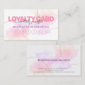 Waterverf Roze Goud Chique Nagels Beauty Salon Klantenkaartje (Voorkant / Achterkant)