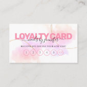 Waterverf Roze Goud Chique Nagels Beauty Salon Klantenkaartje (Voorkant)