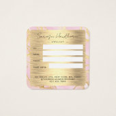 Waterverf Roze Goud Folie Cadeau Certificaat Glitt Vierkante Visitekaartjes (Achterkant)