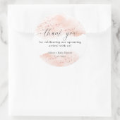 Waterverf roze goud roze witte bedankjes ronde sticker (Tas)