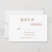 Waterverf Roze Goud Wit Elegante Huwelijk RSVP Kaart (Voorkant)