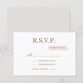 Waterverf Roze Goud Wit Elegante Huwelijk RSVP Kaart