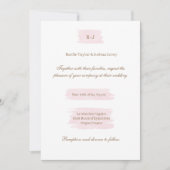 Waterverf Roze Goud Wit Grijs Elegant Huwelijk Kaart (Voorkant)