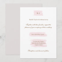 Waterverf Roze Goud Wit Grijs Elegante Trouwdag