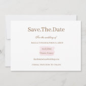 Waterverf Roze Goud Wit Save The Date Wedding Kaart (Voorkant)