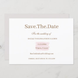 Waterverf Roze Goud Wit Save The Date Wedding Kaart