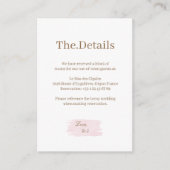 Waterverf Roze Goud Wit Trouwhotel Details Informatiekaartje (Voorkant)