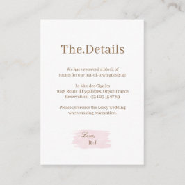 Waterverf Roze Goud Wit Trouwhotel Details Informatiekaartje